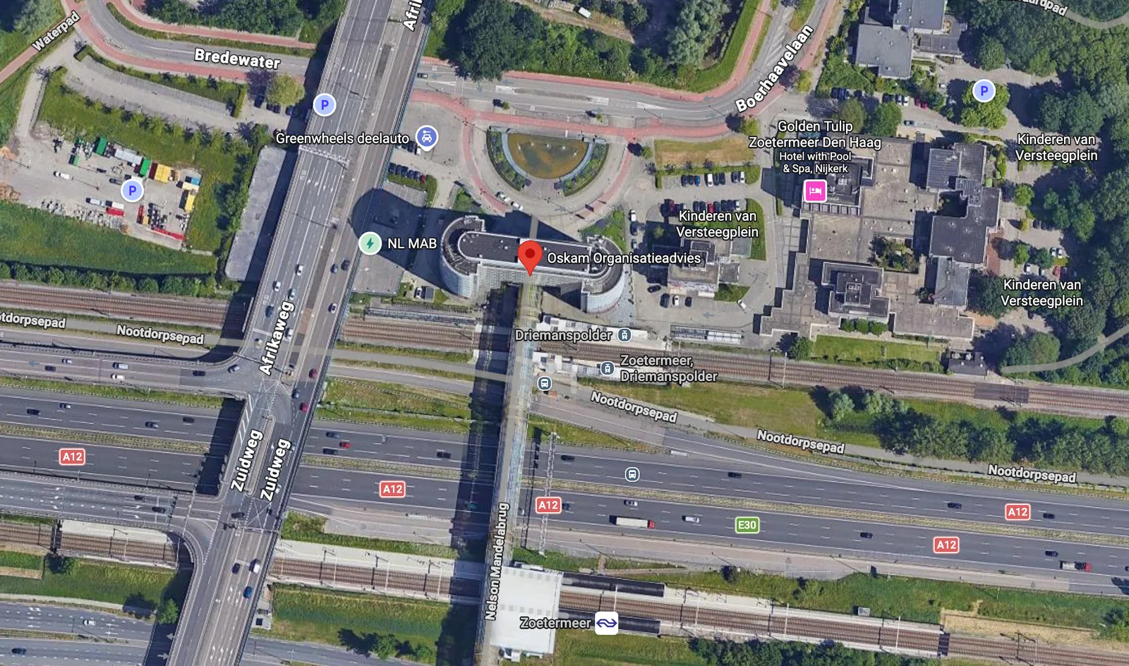 Kaart met de locatie van Oskam Organisatieadvies aan de Boerhaavelaan 40 in Zoetermeer